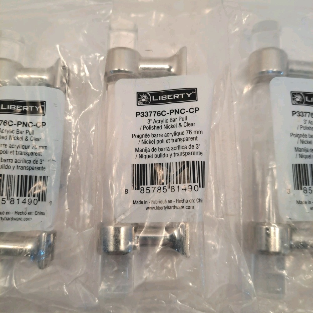 New Liberty Acrylic Bar Pull Polished Nickel 3.78 in P37296C-PN-CP **Set of 4